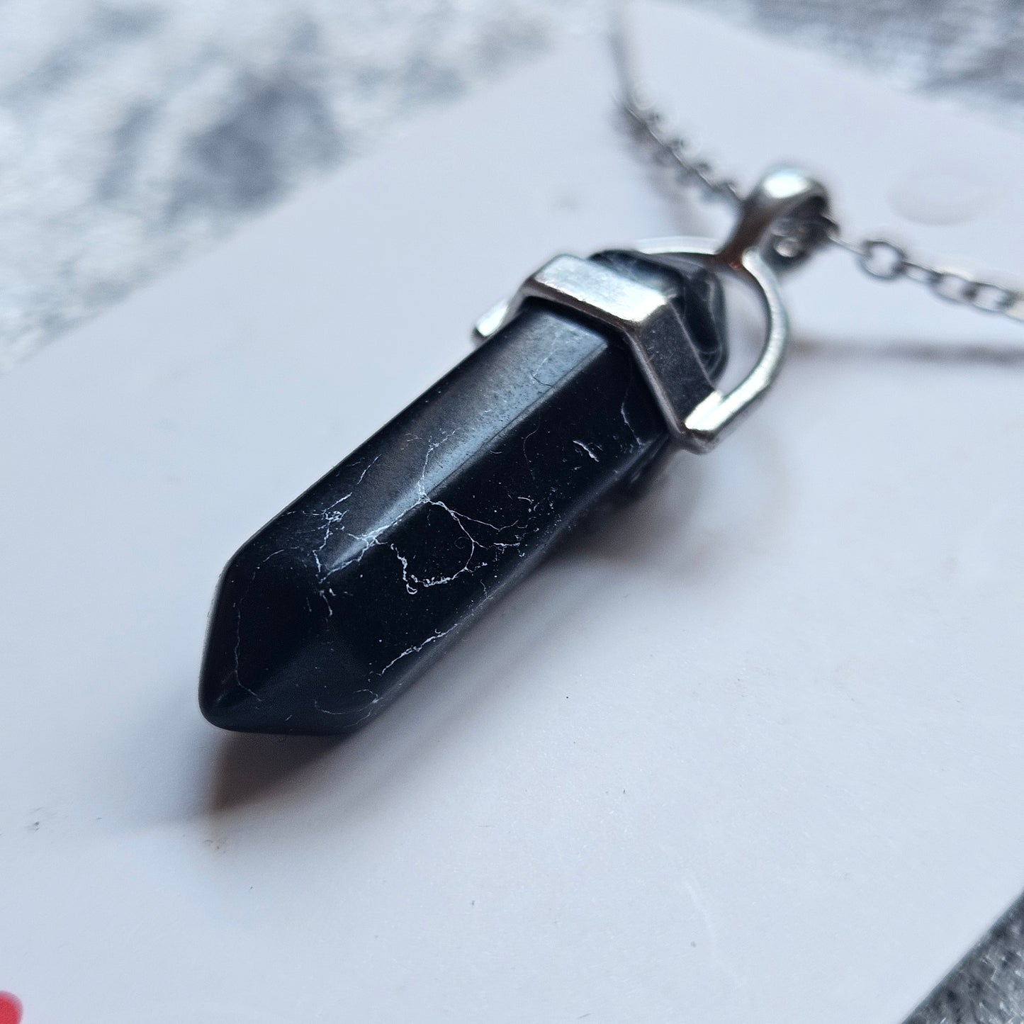 Onyx Double Terminated Crystal Necklace