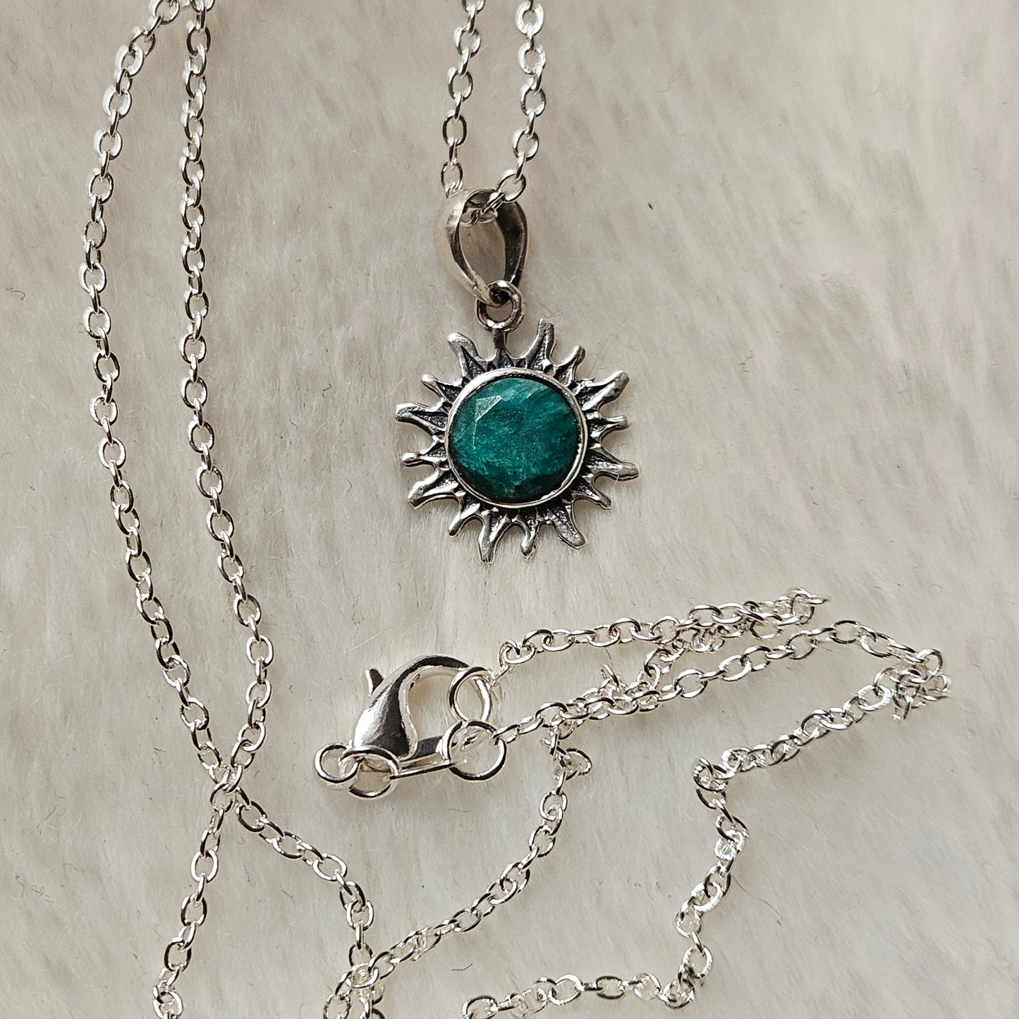 Sterling Silver Emerald Necklace