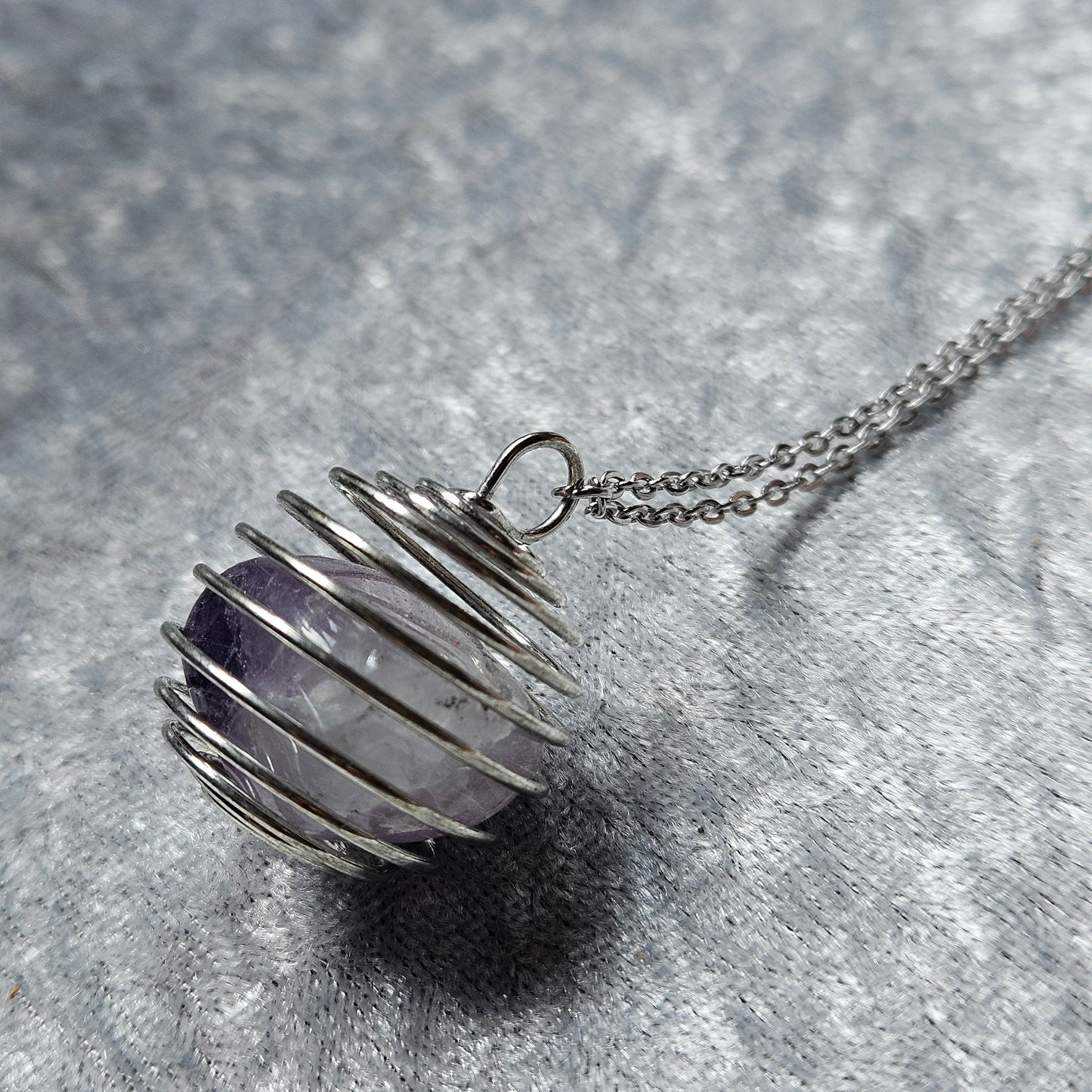 Fluorite in a Cage Necklace
