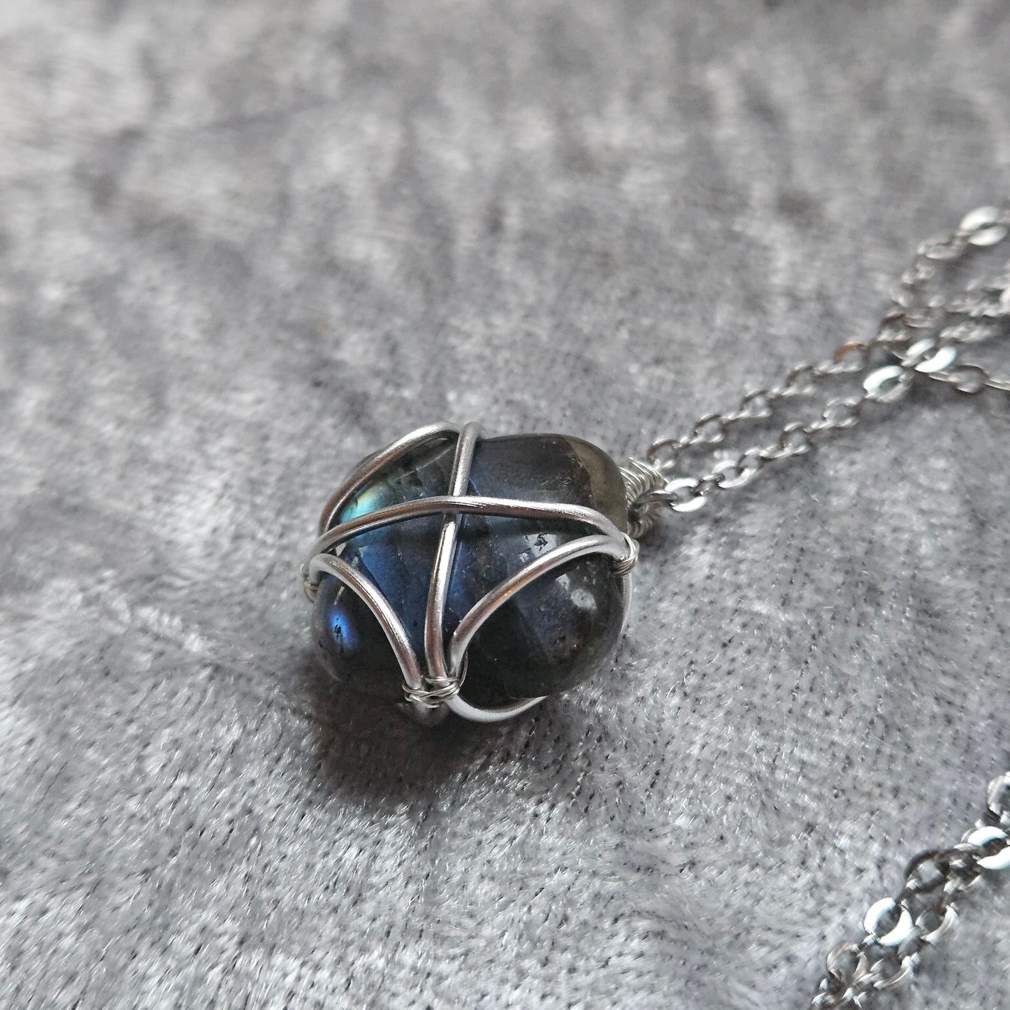 Wire Wrapped Labradorite Necklace