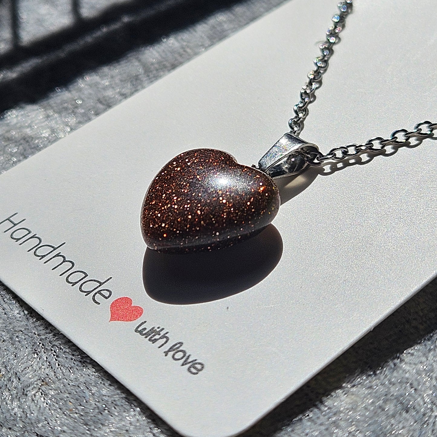 Goldstone Heart Necklace