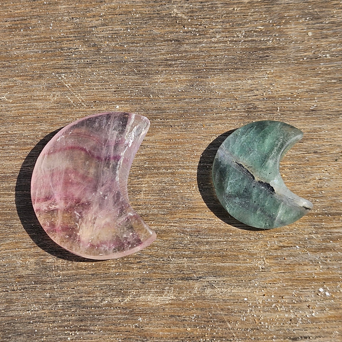 Fluorite Crescent Moon Carving