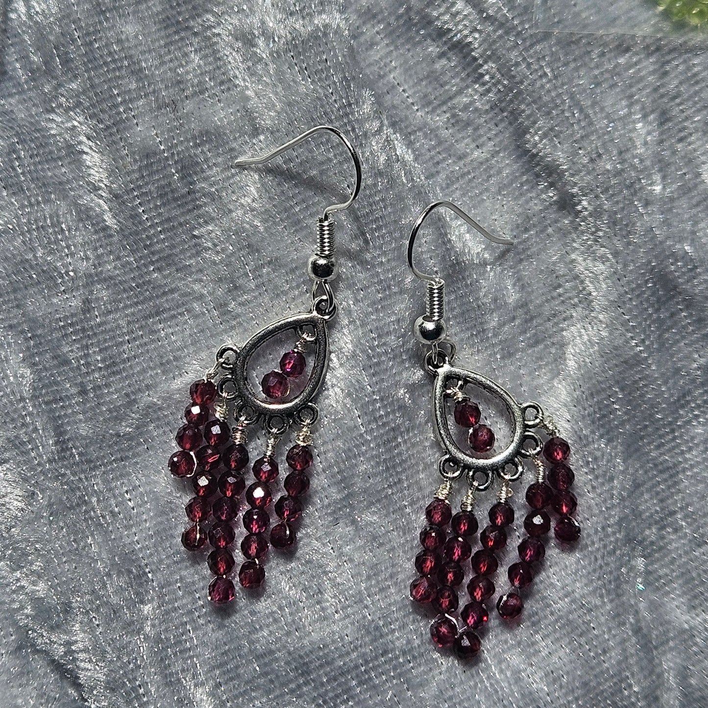 Garnet Chandelier Earrings