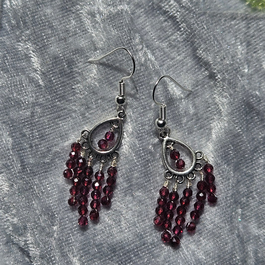 Garnet Chandelier Earrings