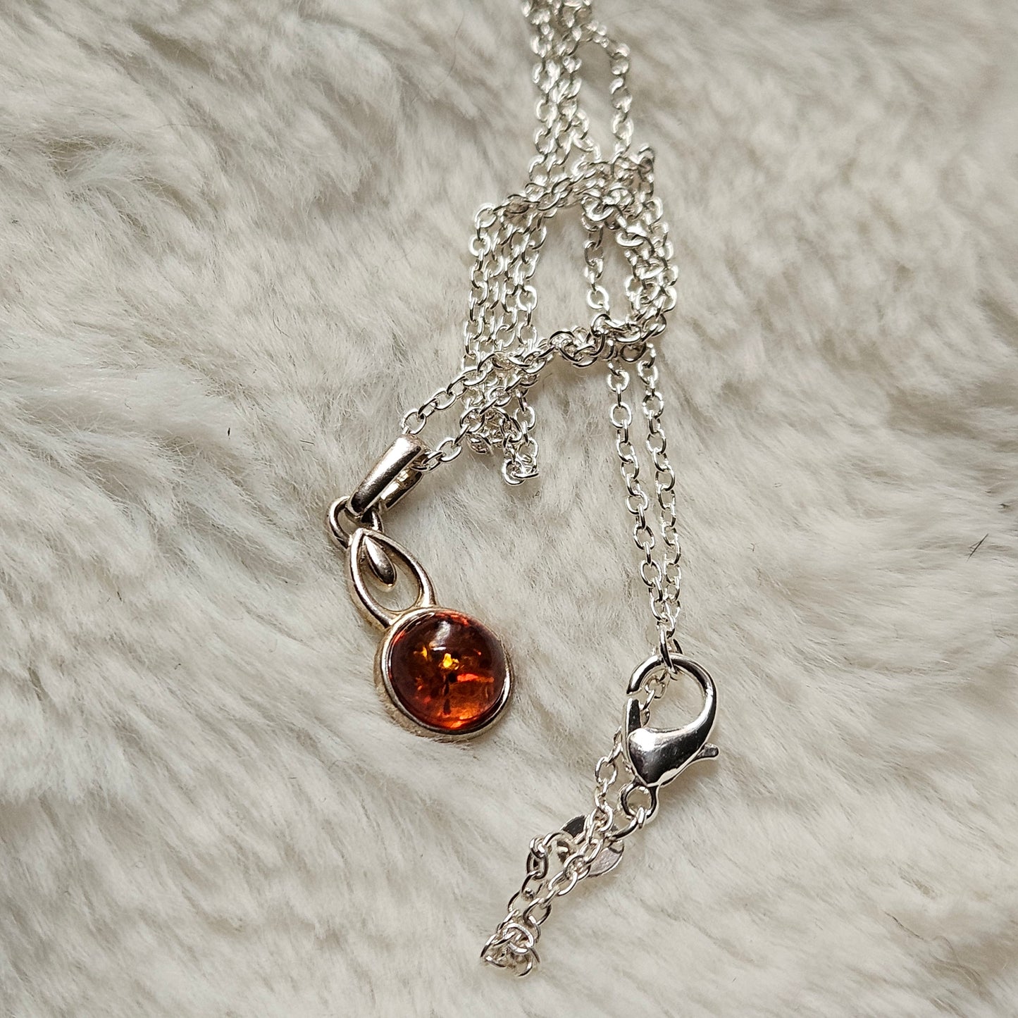 Sterling Silver Amber Necklace