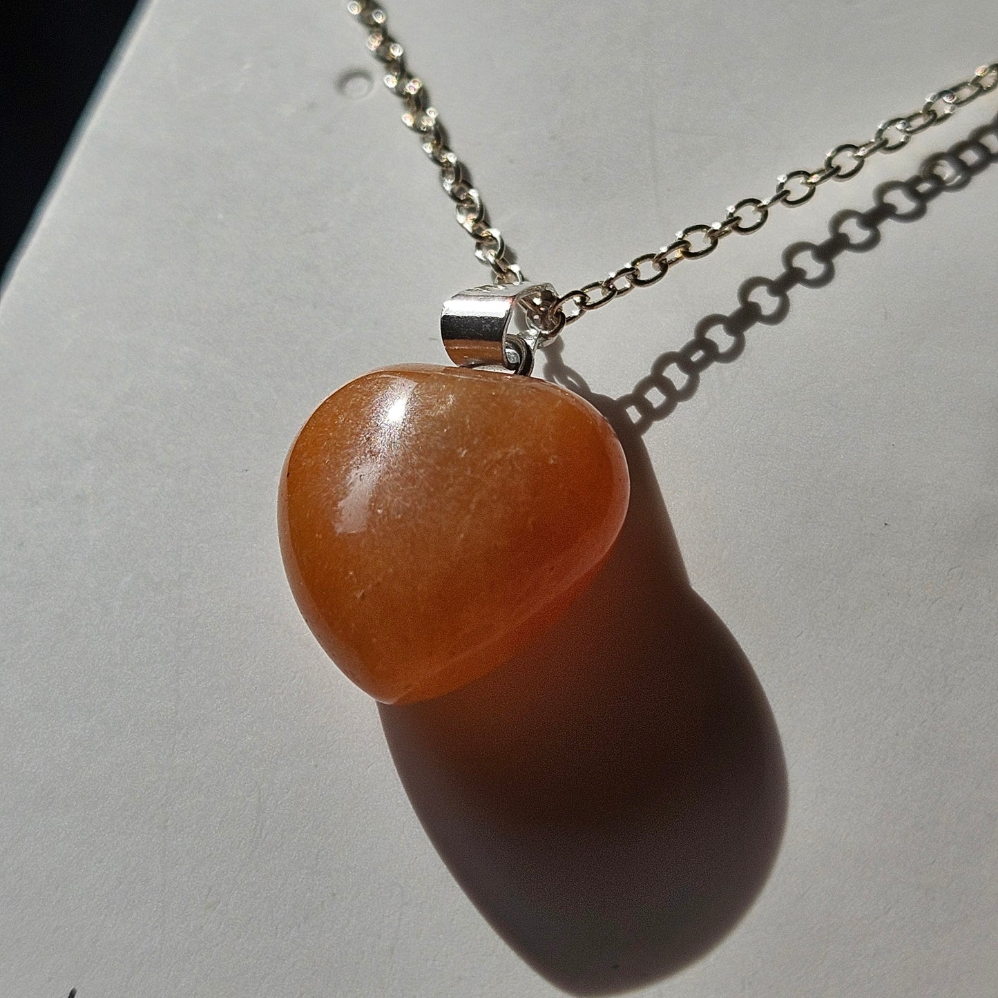Sterling Silver Carnelian Heart Necklace