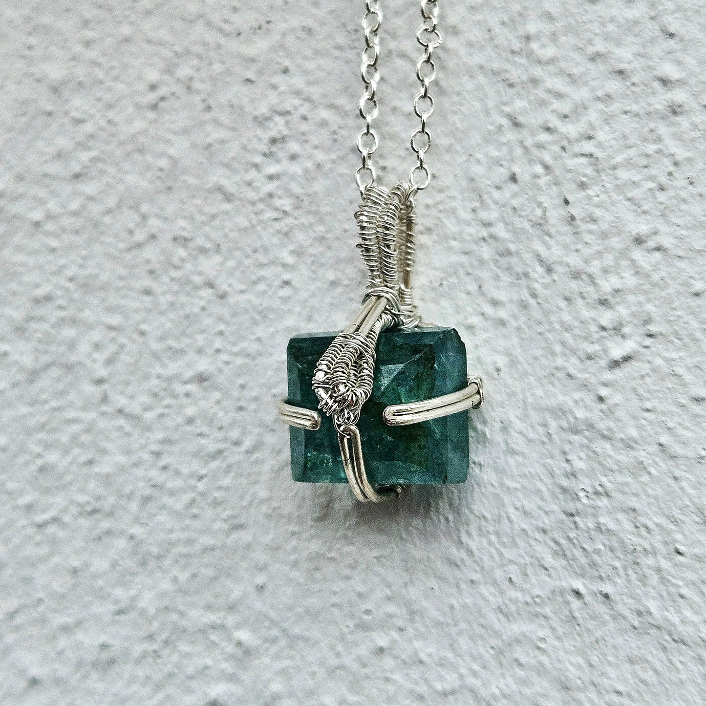 Wire Wrapped Emerald Necklace