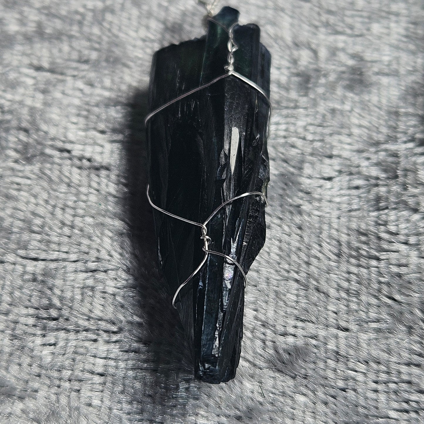 Wire Wrapped Vivianite Necklace