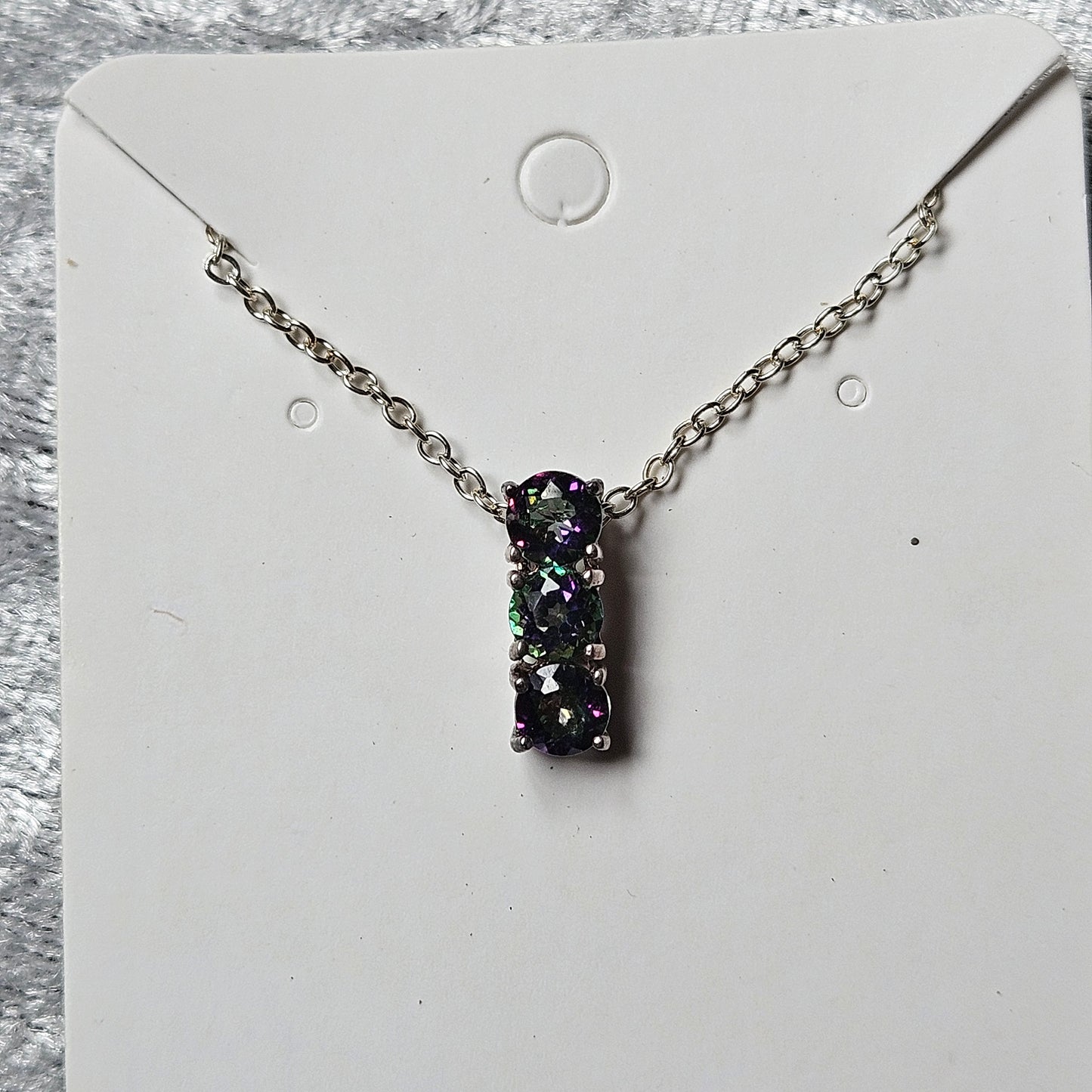 Vintage Sterling Silver Mystic Topaz Necklace