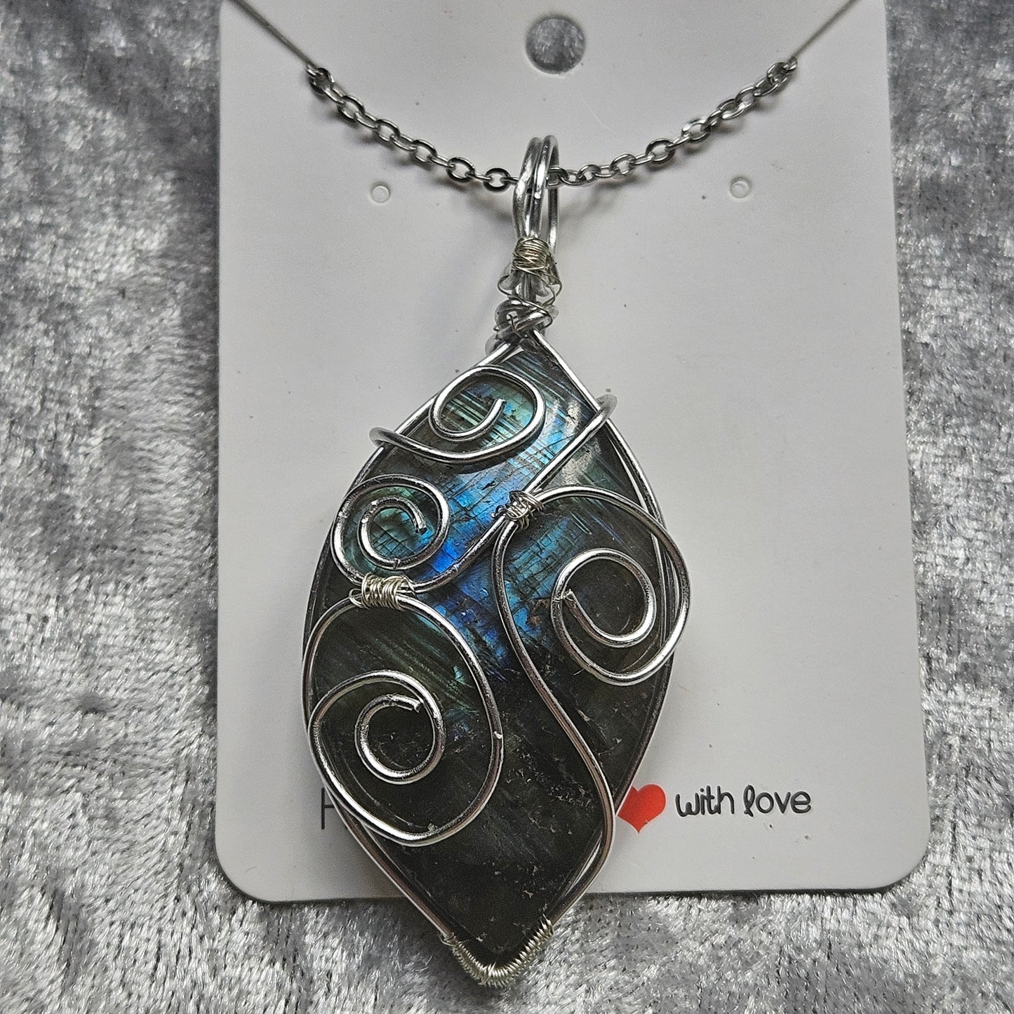Wire Wrapped Labradorite Necklace