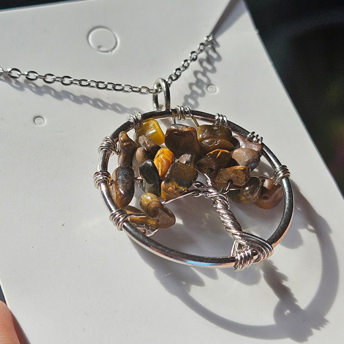 Tigers Eye Tree of Life Necklace