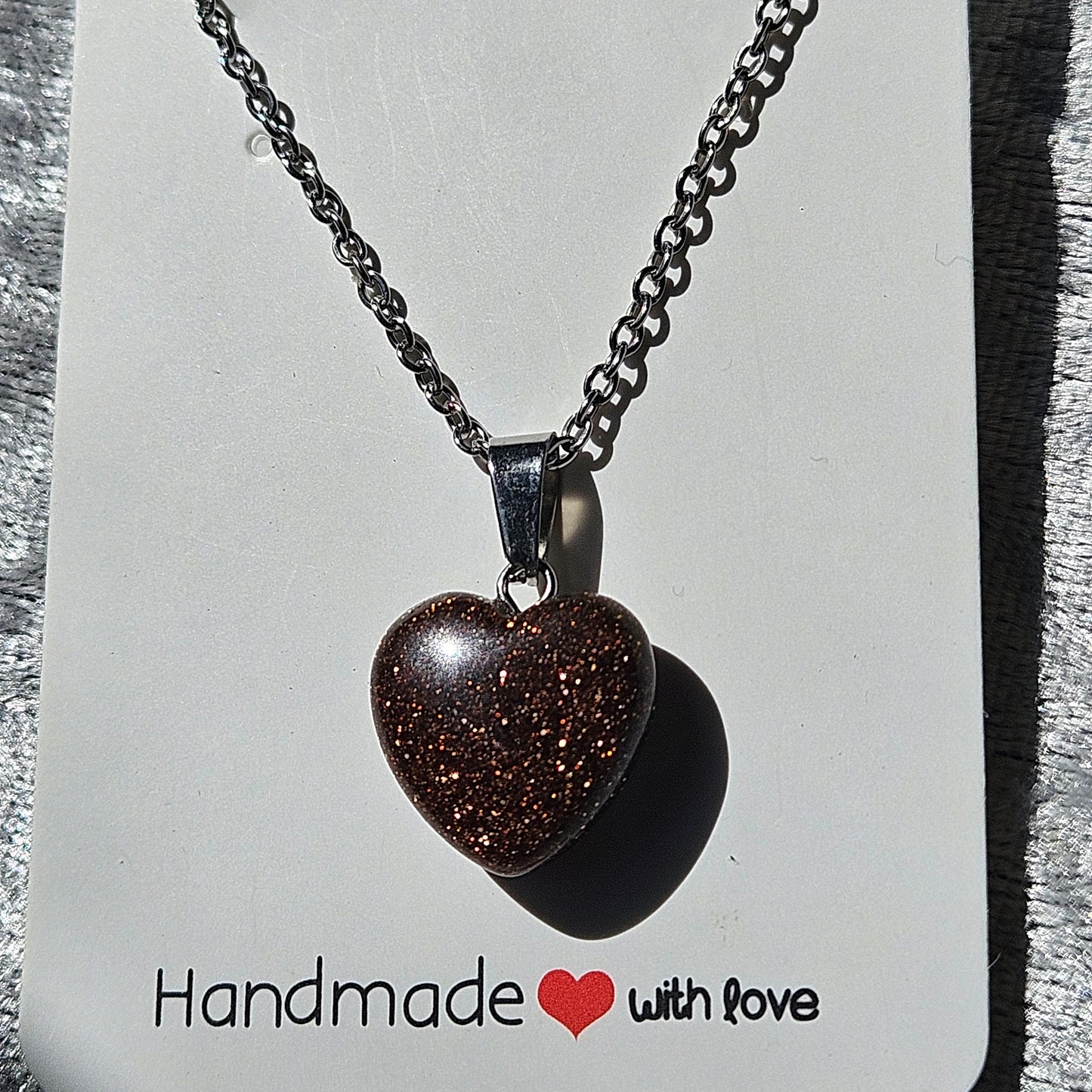 Goldstone Heart Necklace