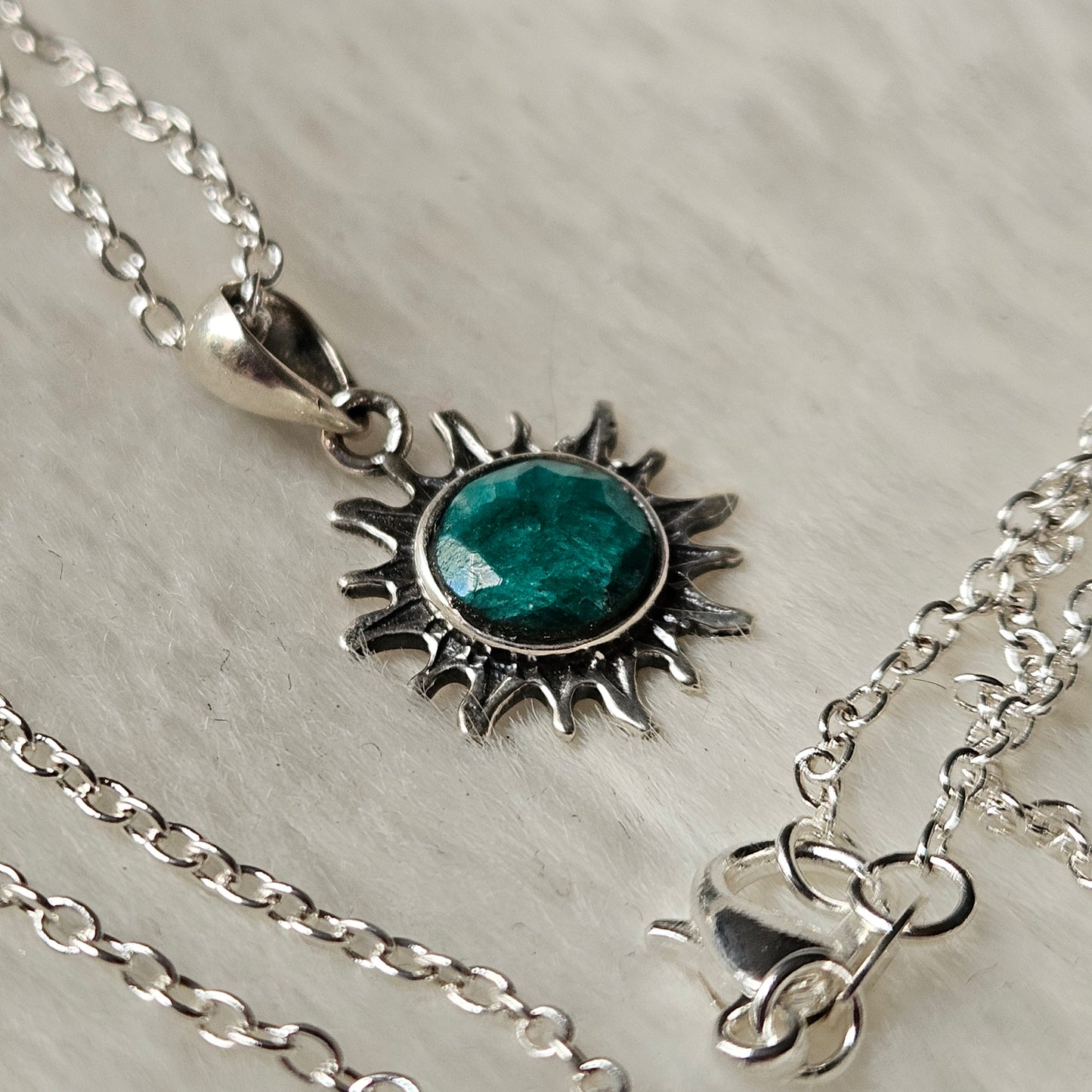 Sterling Silver Emerald Necklace