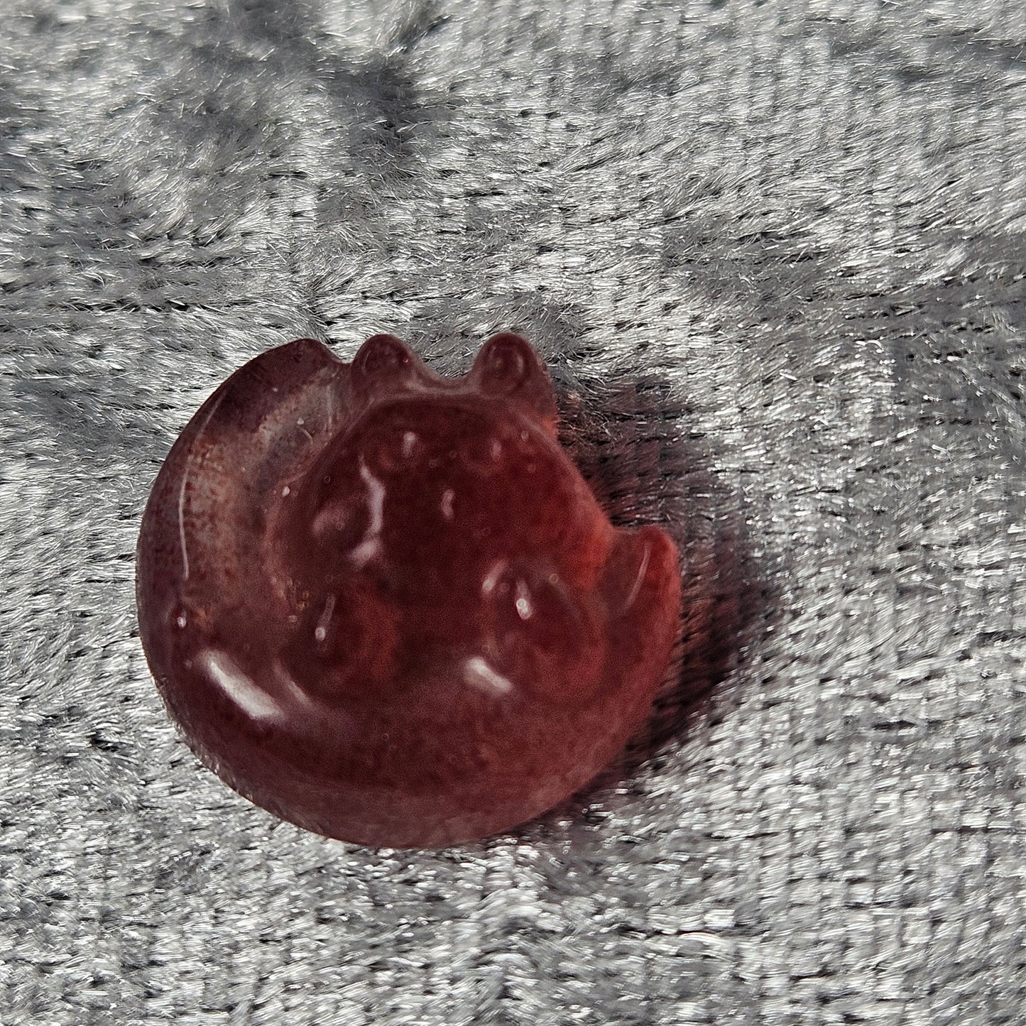 Strawberry Quartz Bunny on a Moon Mini Carving