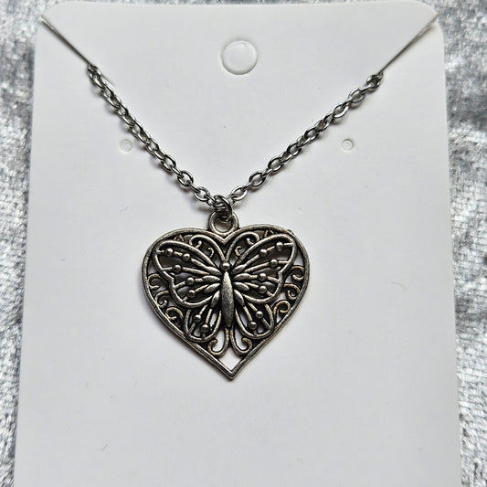Butterfly Heart Necklace