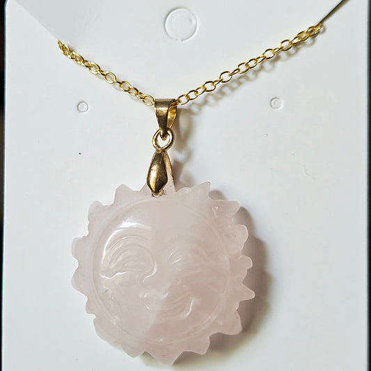 Rose Quartz Sun Necklace