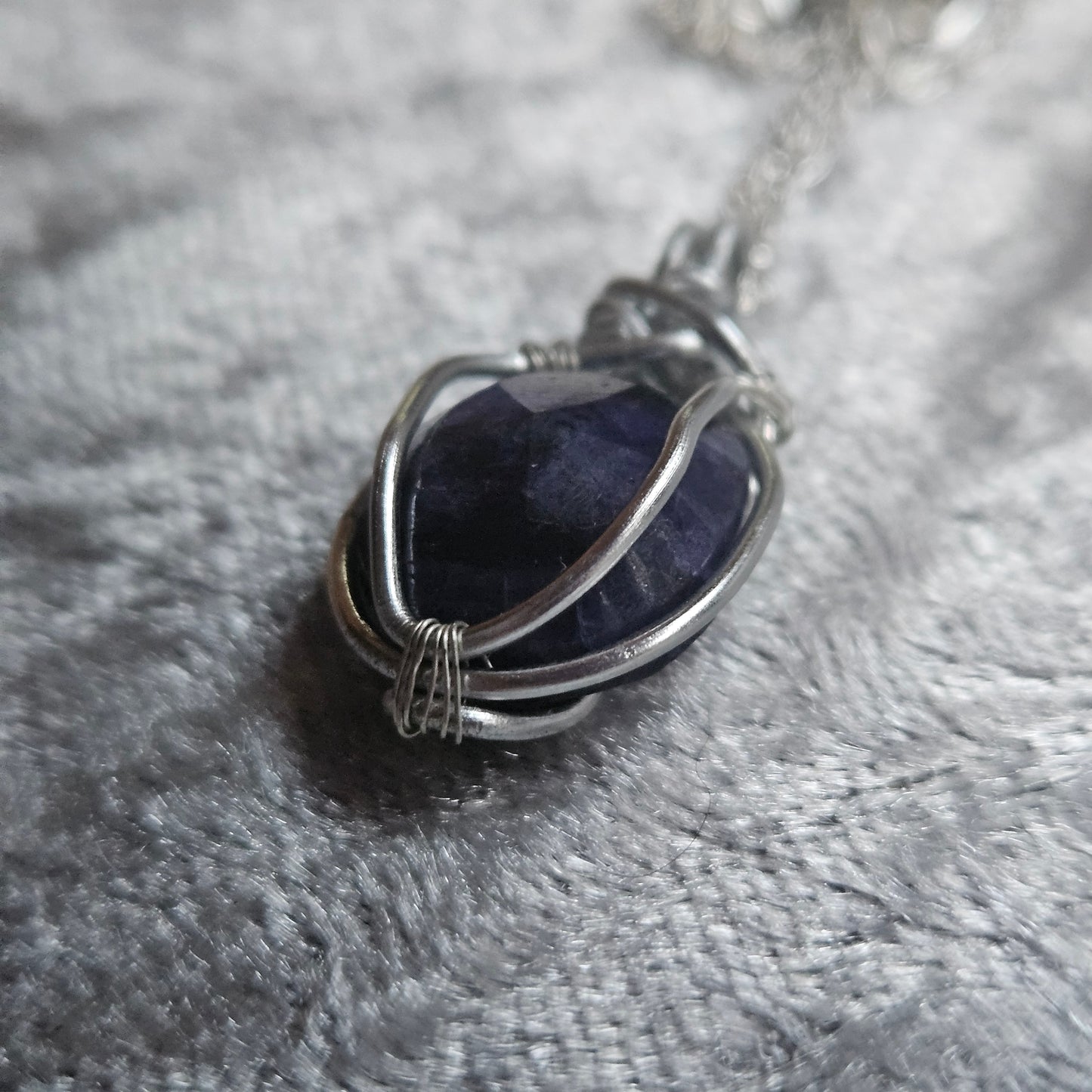 Wire Wrapped Sapphire Necklace