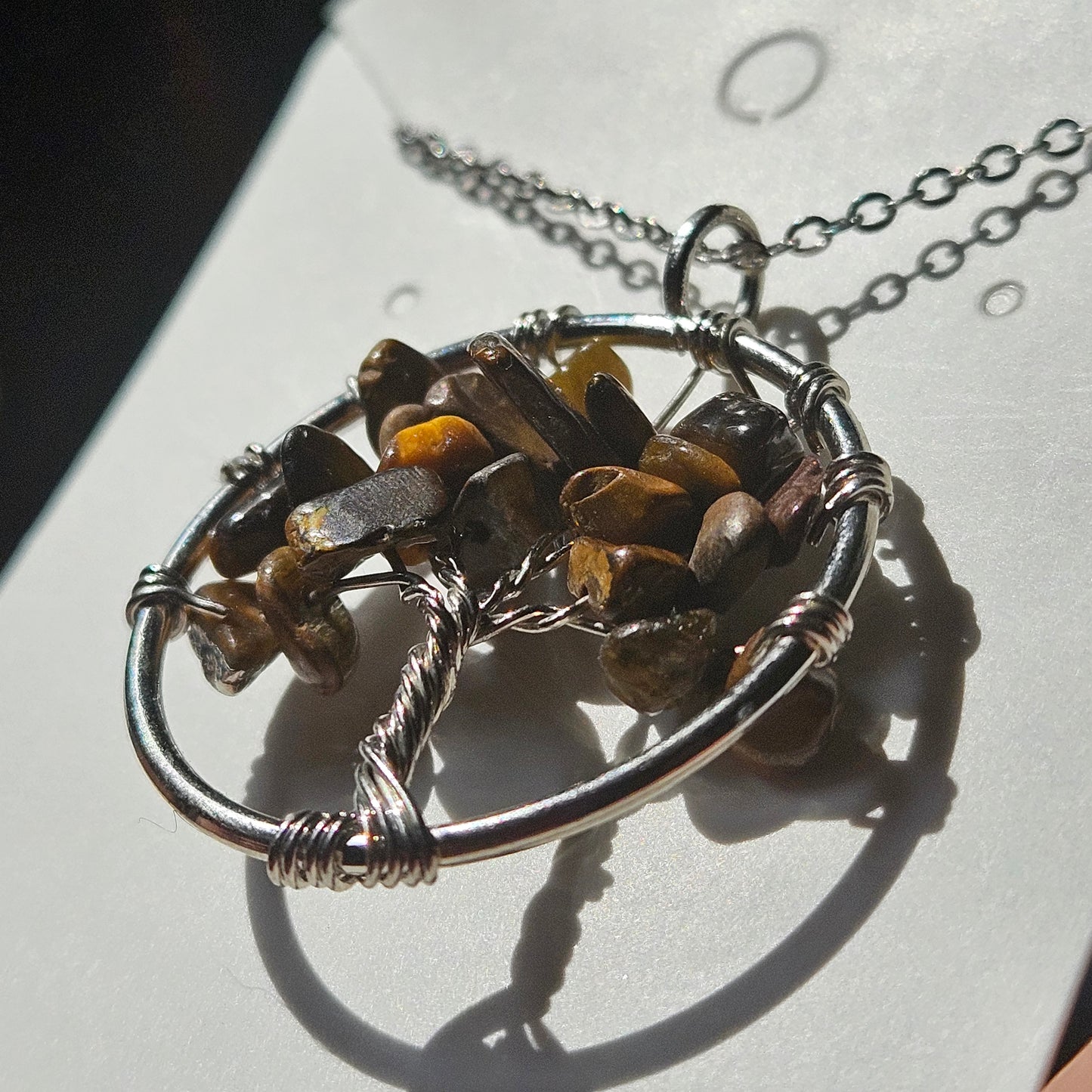 Tigers Eye Tree of Life Necklace