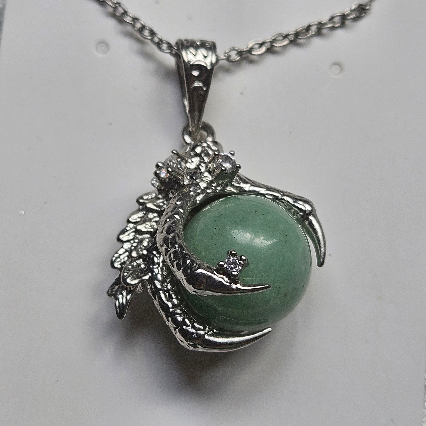 Green Aventurine Dragon Claw Necklace