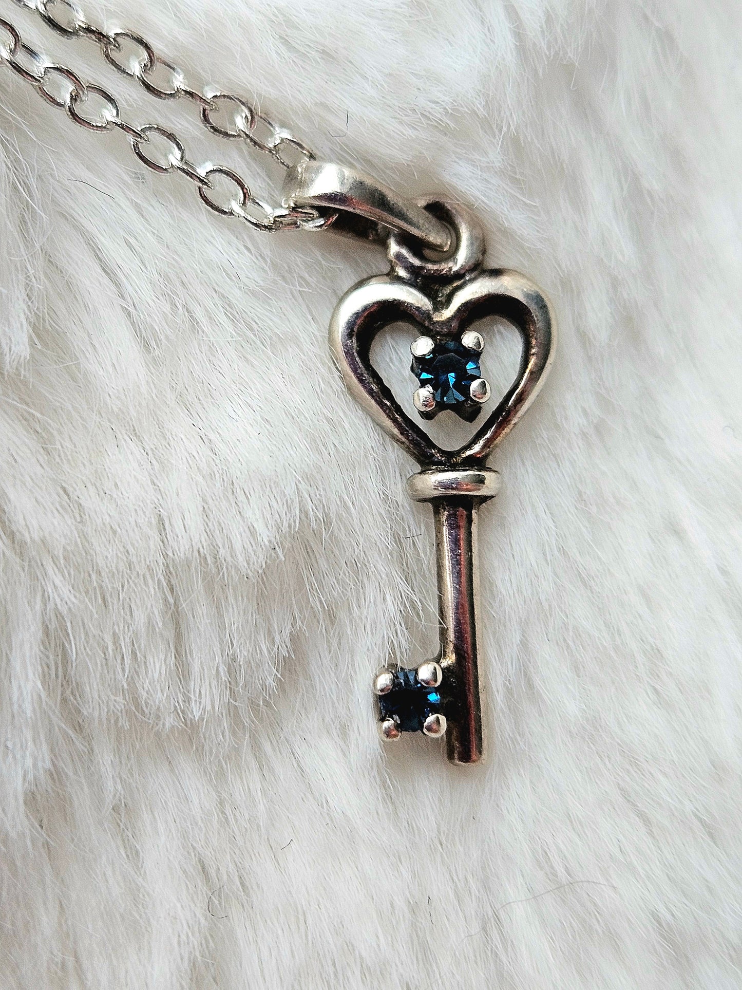 Topaz Key November Birthstone - Sterling Silver Necklace