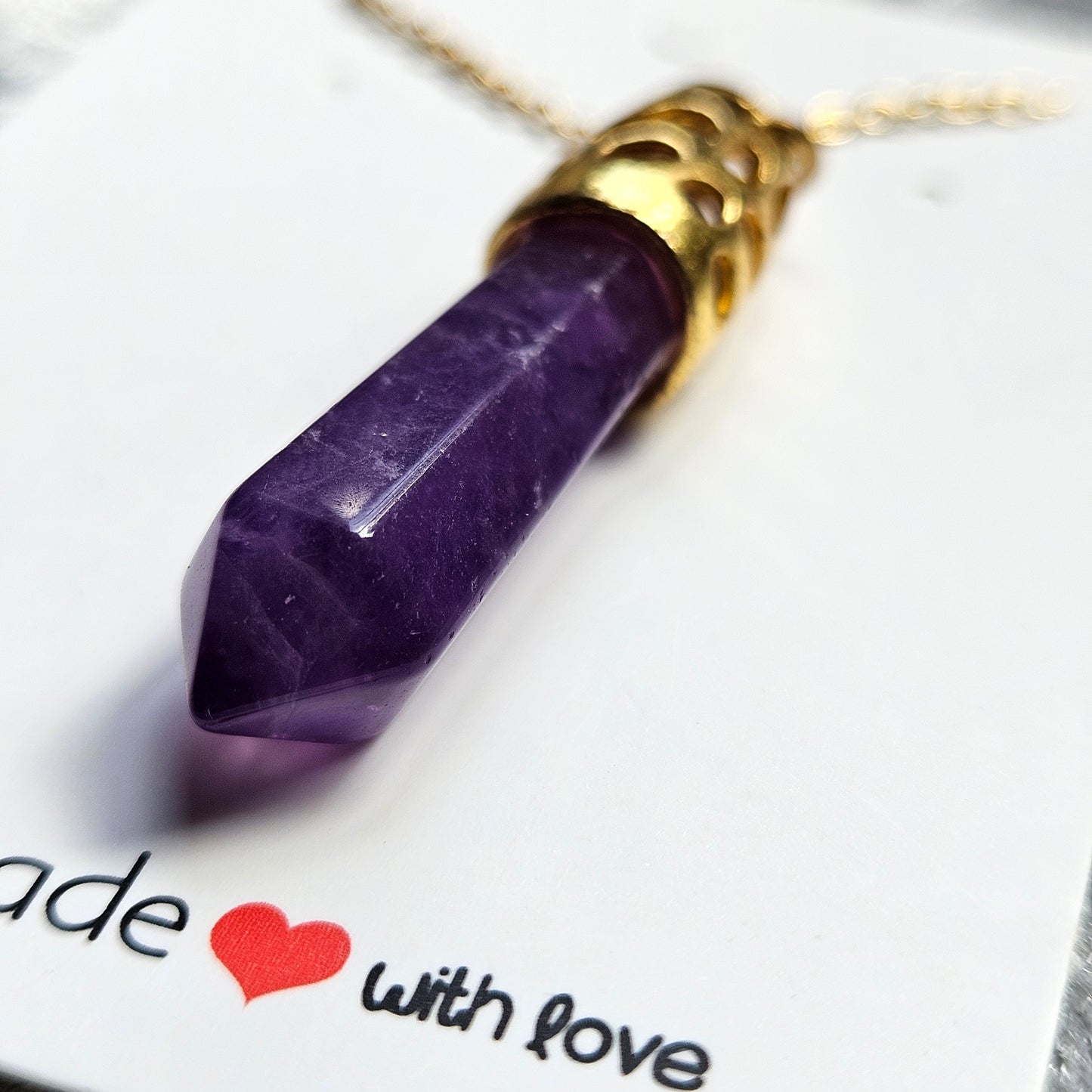 Gold Amethyst Necklace