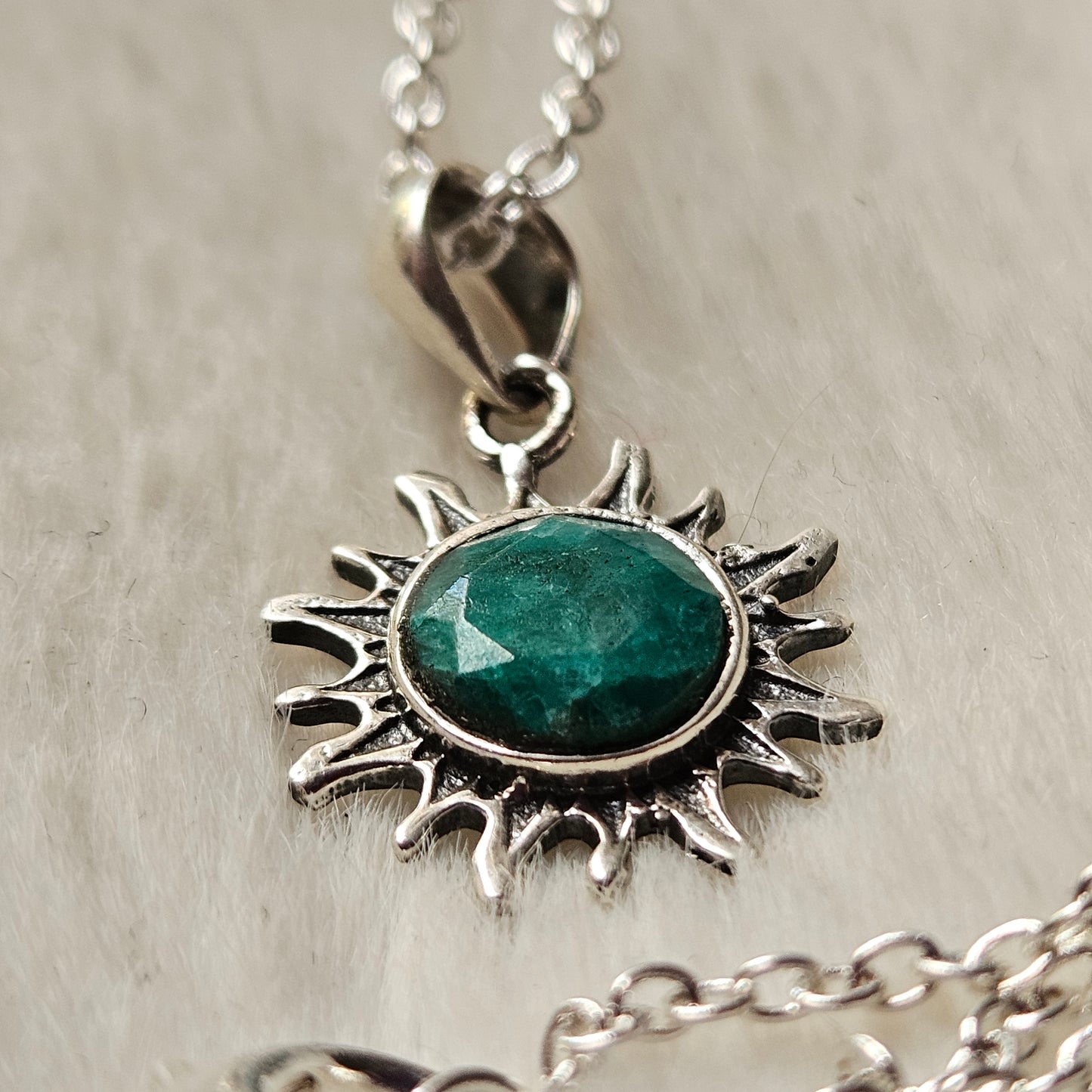 Sterling Silver Emerald Necklace