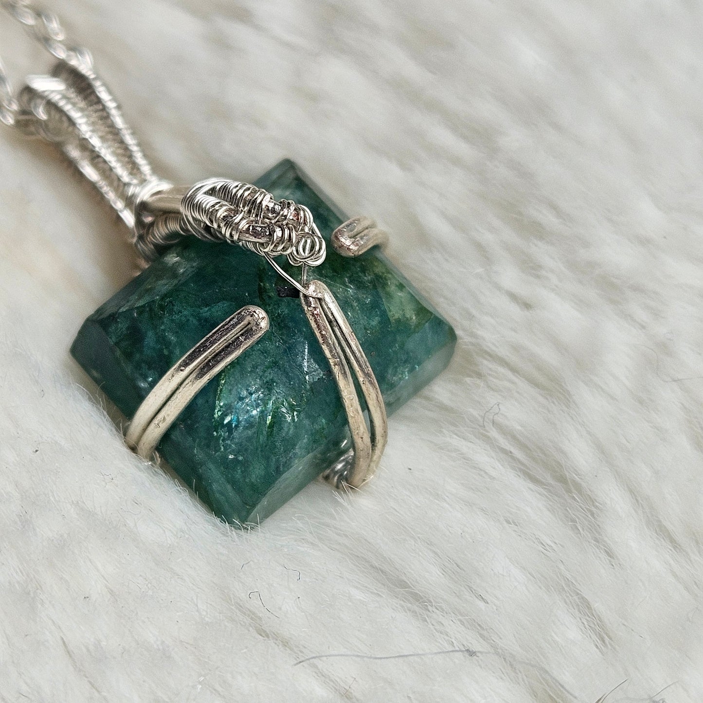 Wire Wrapped Emerald Necklace